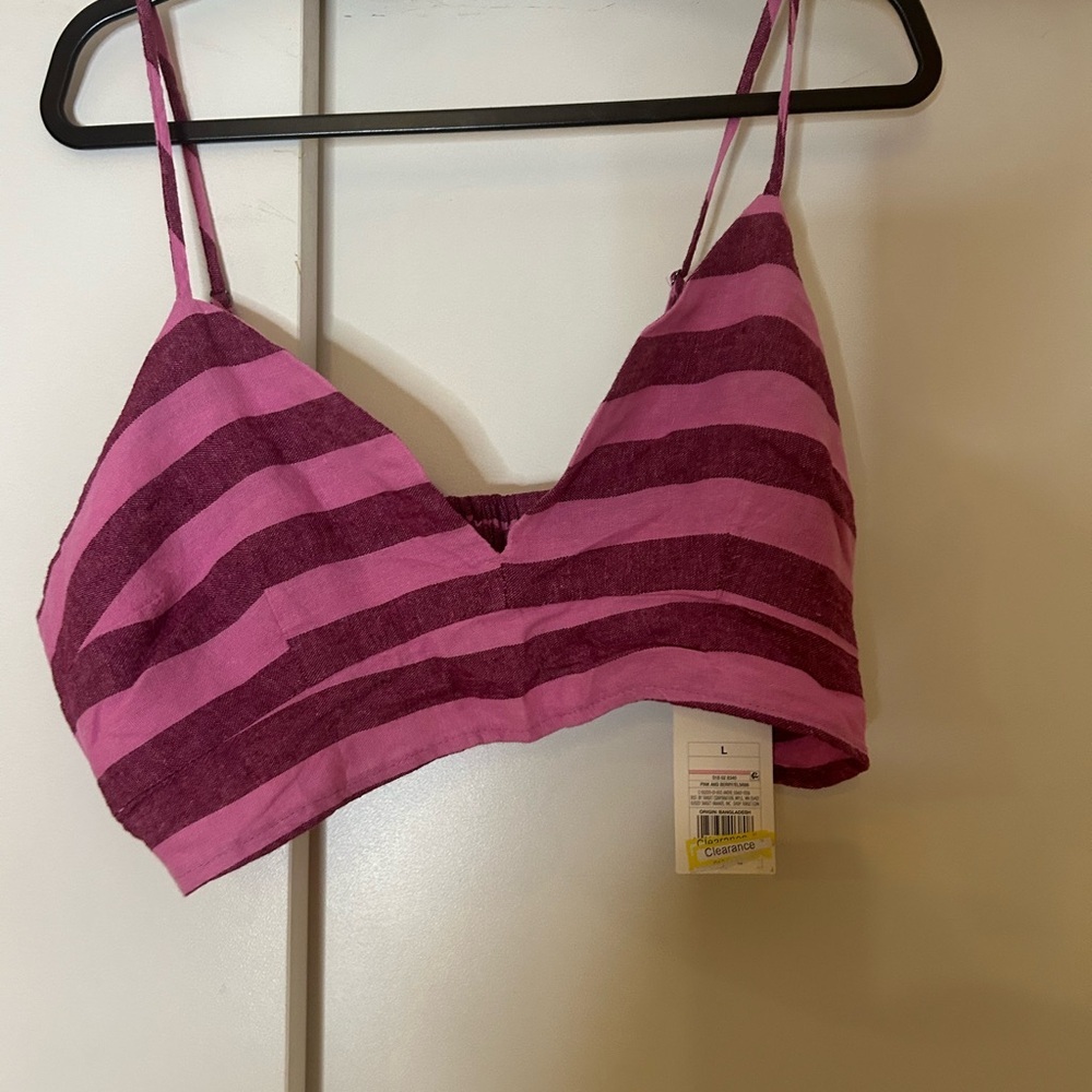 A New Day Pink Striped Midi Skirt & bralette top - Picture 5 of 8